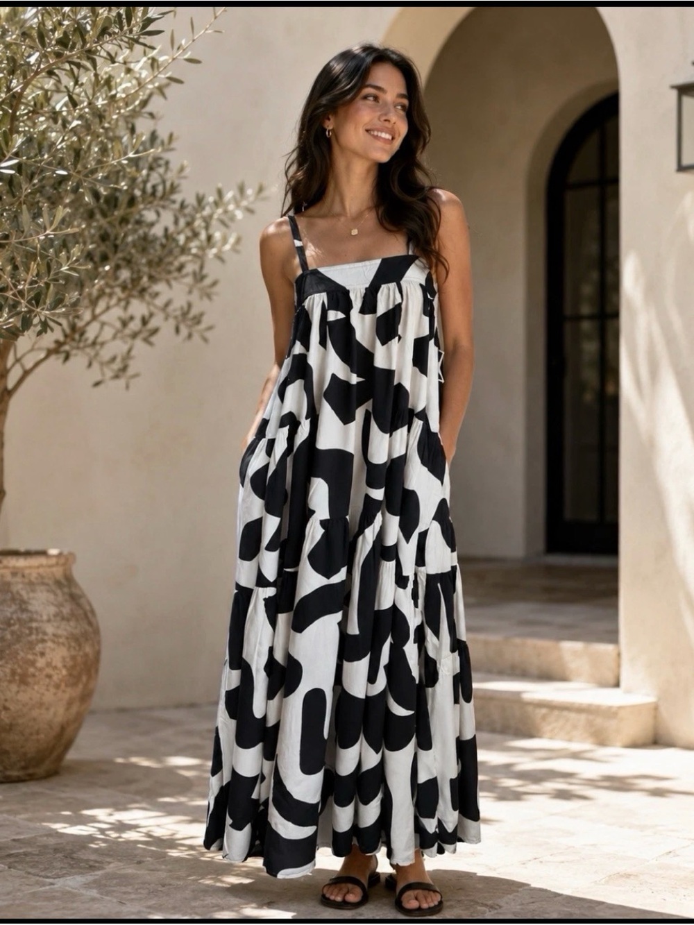 NWT Abel the Label "Diego" Tiered Maxi Dress